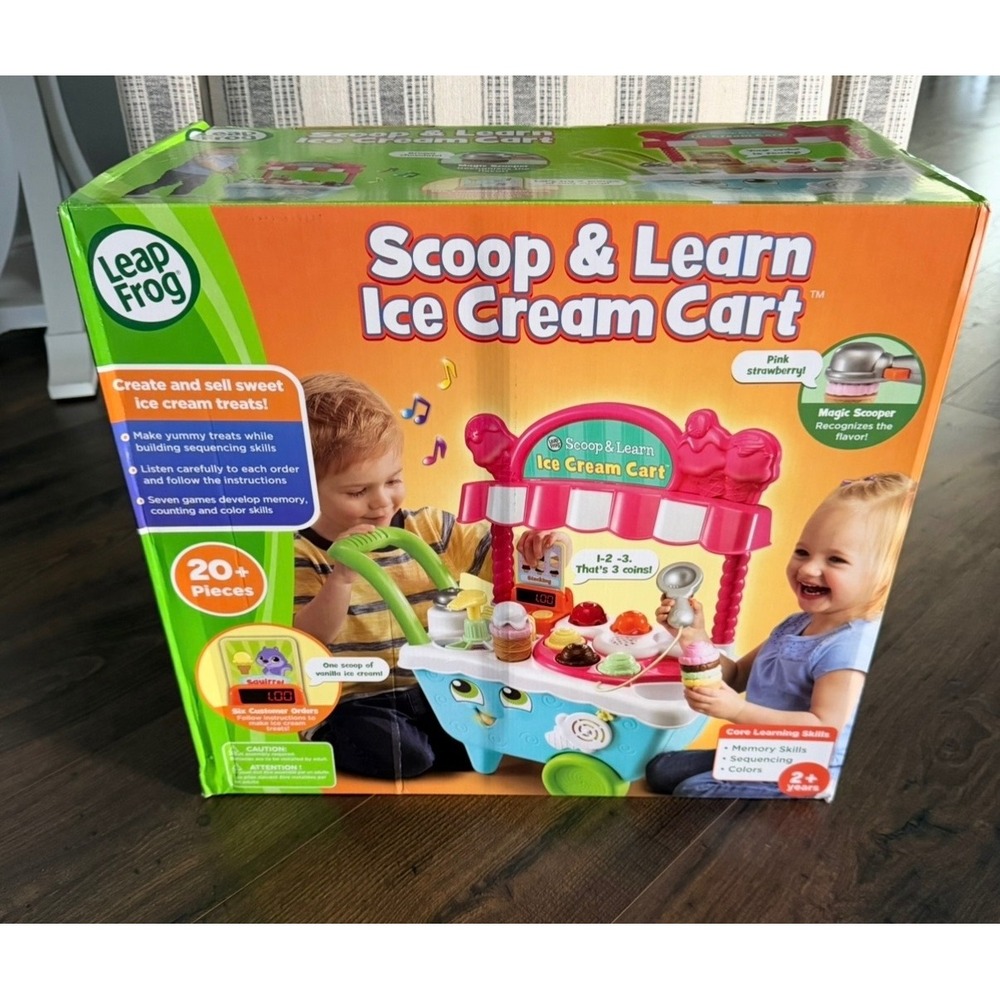 LeapFrog Scoop and Learn Ice Cream Cart Toddler Learning Toy 20 Pieces New